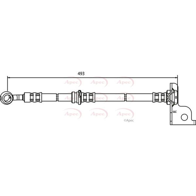 Apec Brake Hydraulic Hose Line Front Right HOS3573