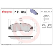 Brembo 4 x Front Brake Pad Set P61066X