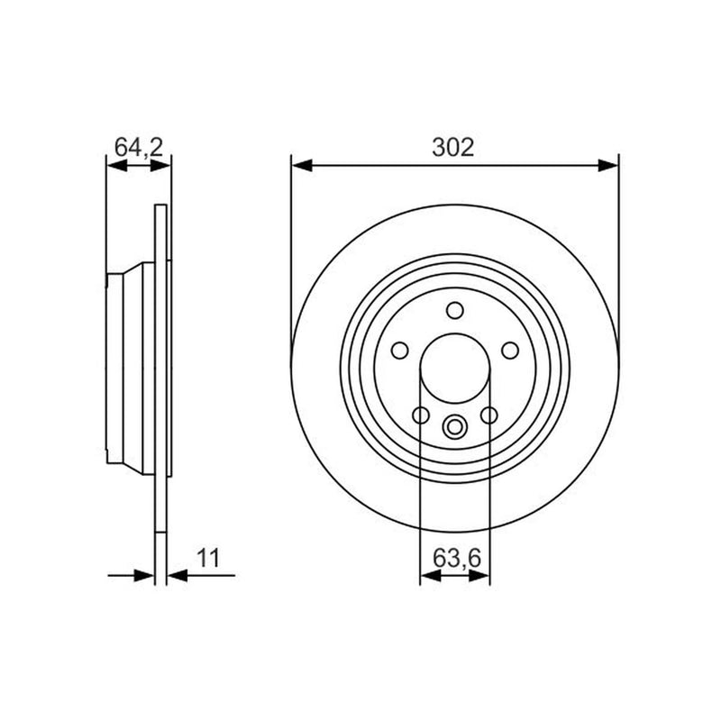 Bosch 2 x Solid Rear Brake Discs 0 986 479 B19