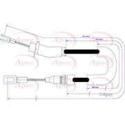 Apec Handbrake Cable Left Rear CAB1285