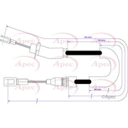 Apec Handbrake Cable Left Rear CAB1285