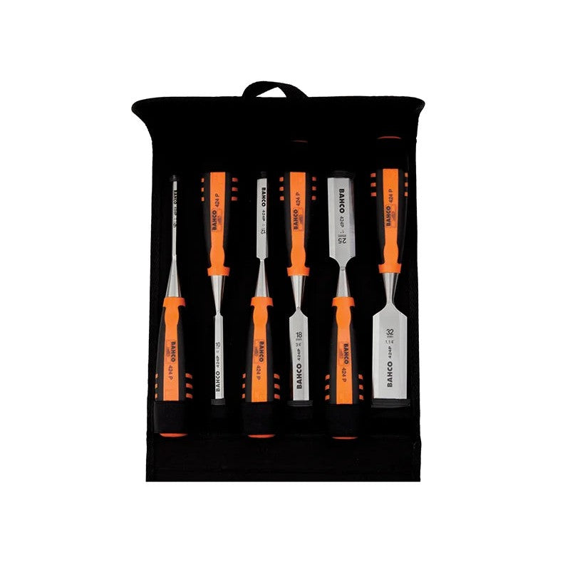 Bahco 424-P Bevel Edge Chisel Set 6 Piece in Pouch - 424P-S6-PP