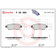 Brembo 4 x Rear Brake Pad Set P56060