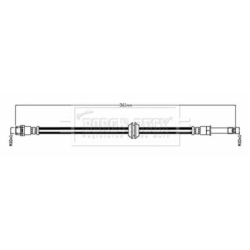 Borg & Beck Brake Hydraulic Hose Line Rear Left BBH8778