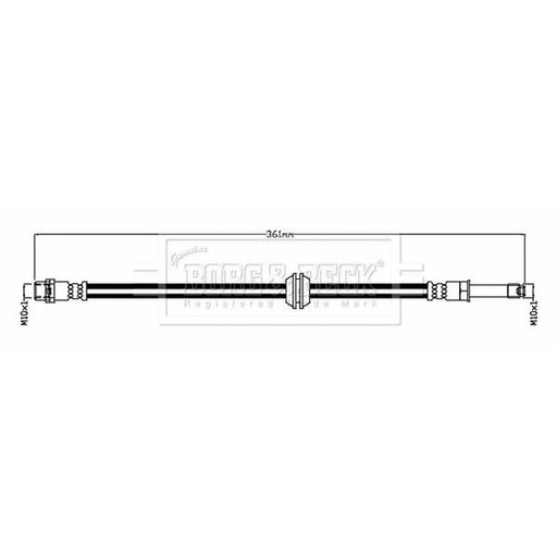 Borg & Beck Brake Hydraulic Hose Line Rear Left BBH8778