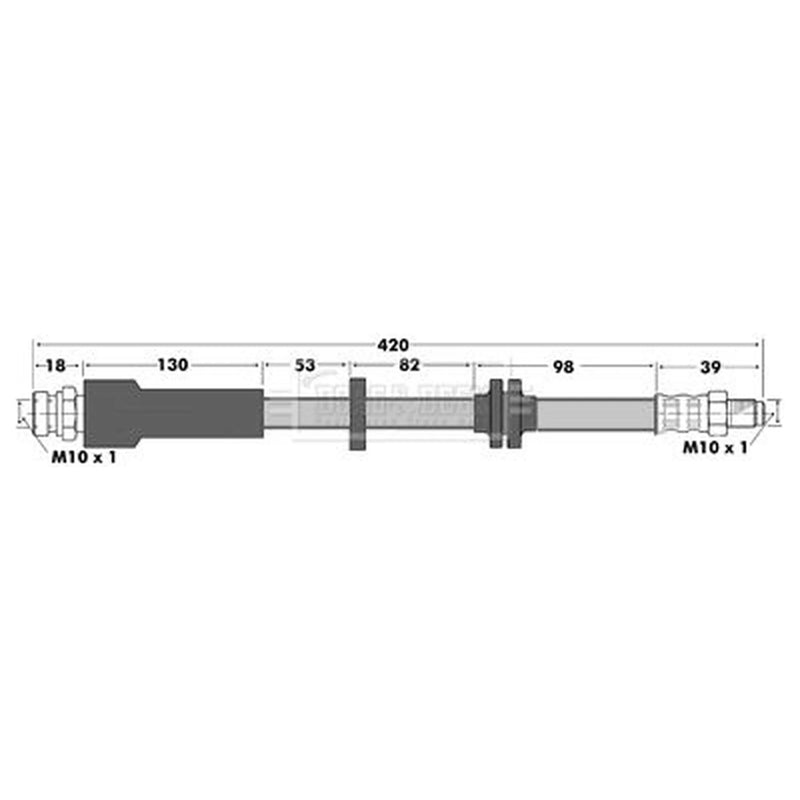 Borg & Beck Brake Hydraulic Hose Line Rear Left BBH7375