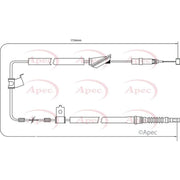Apec Handbrake Cable Right Rear CAB1208