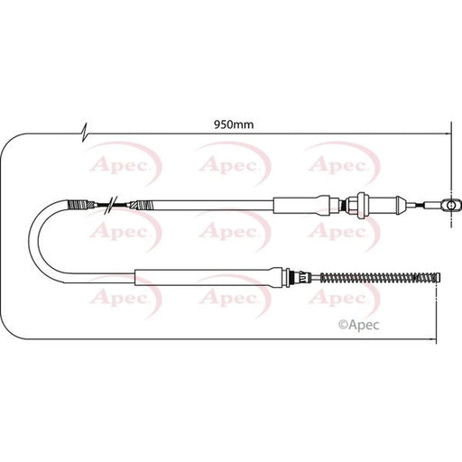 Apec Handbrake Cable Left Rear CAB1259