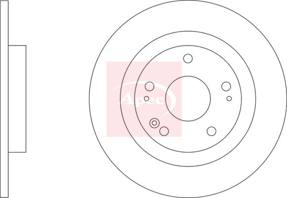 Apec 2 x Brake Disc Set Solid