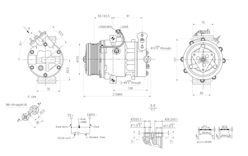 Hella 8FK 366 201-011 Compressor, air conditioning
