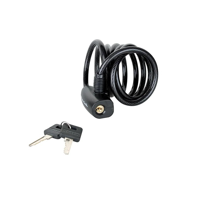 Master Lock Black Self Coiling Keyed Cable 1.8m x 8mm - 8126EURDPRO