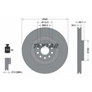 Textar 2 x Internally Vented Brake Discs 92120603