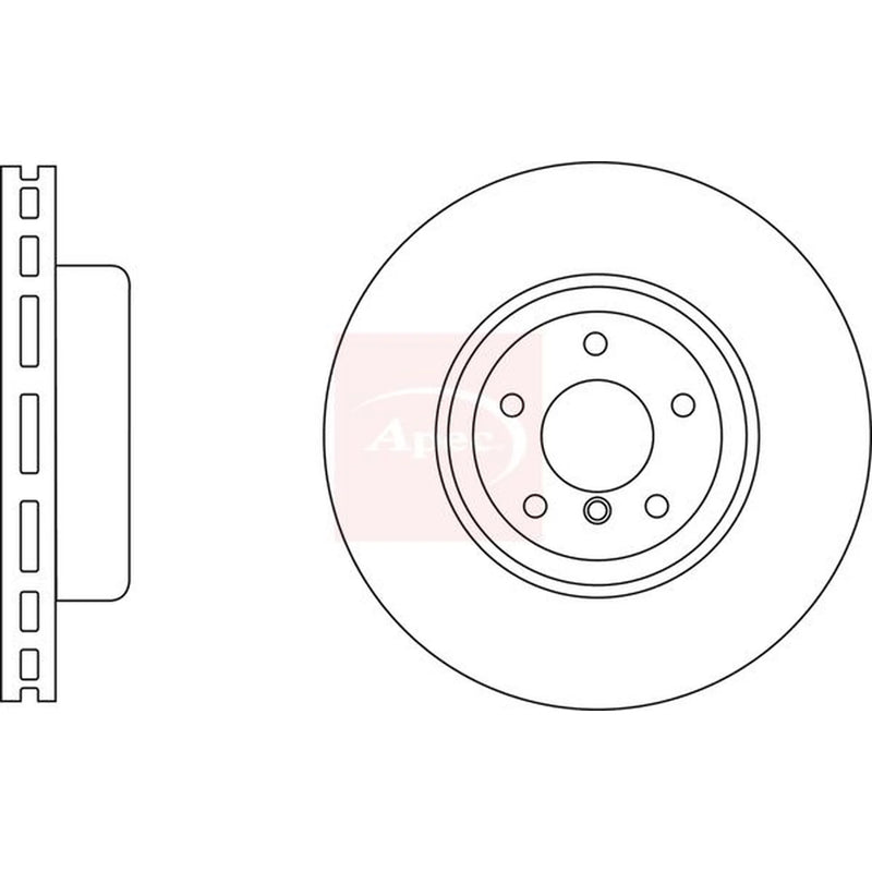 Apec 2 x Vented Front Brake Discs DSK3163
