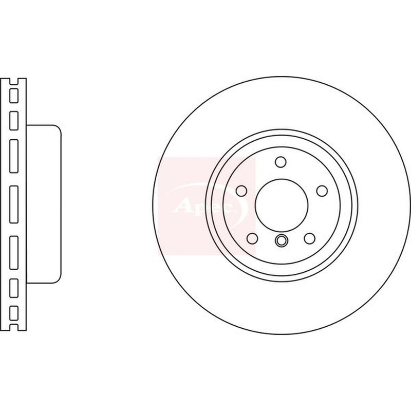 Apec 2 x Vented Front Brake Discs DSK3163