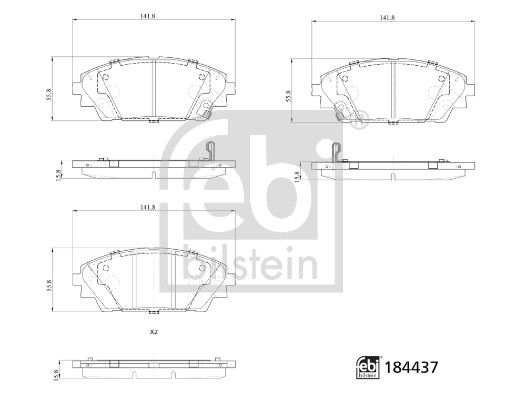Febi Front Brake Pad Set