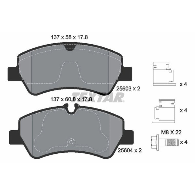 Textar Rear Brake Pad Set 2560301