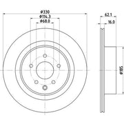 DON 2 x Externally Vented Rear Brake Discs PCD21932