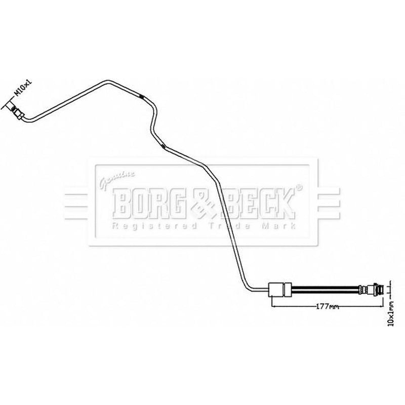 Borg & Beck Brake Hydraulic Hose Line Rear BBH8552