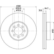 Mintex 2 x Vented Front Brake Discs MDC3217C