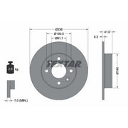 Textar 2 x Solid Front Brake Discs 92036003