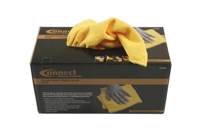 Connect Microfibre Yellow Cloths in Dispenser box - CPL
