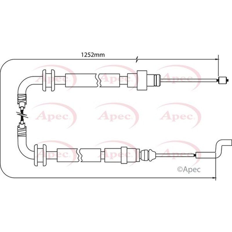 Apec Handbrake Cable Left Rear CAB1522