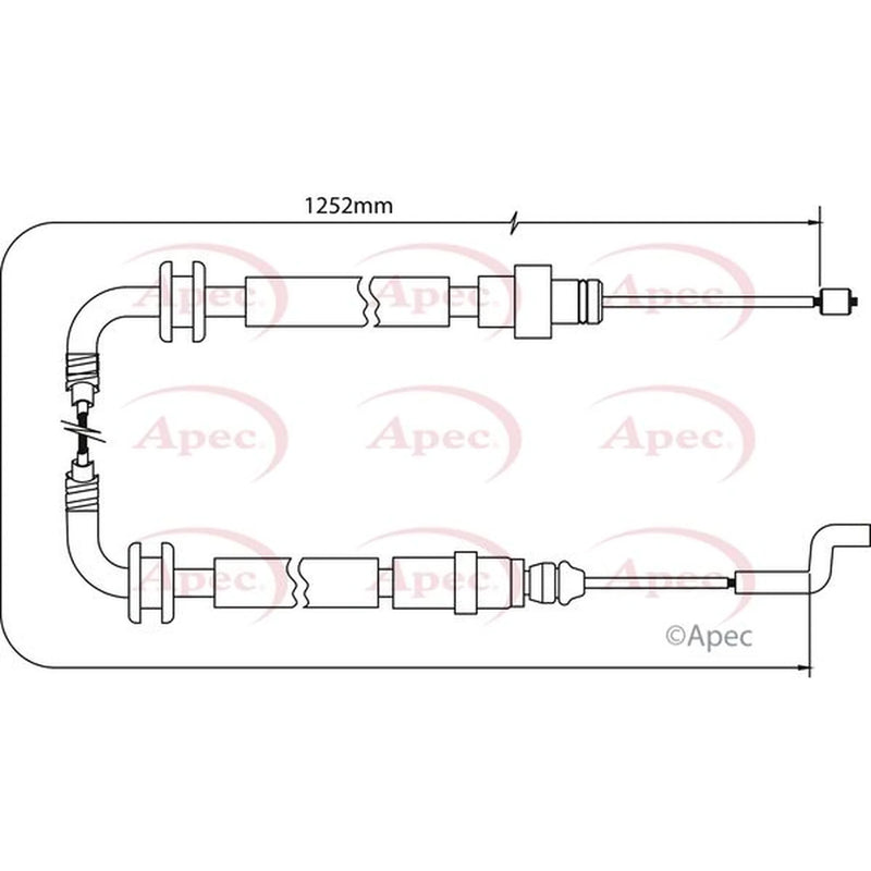 Apec Handbrake Cable Left Rear CAB1522