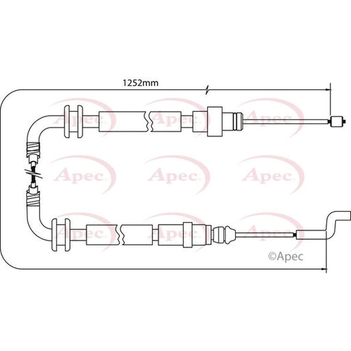 Apec Handbrake Cable Left Rear CAB1522