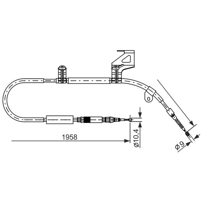 Bosch Handbrake Cable Right Rear 1 987 477 604