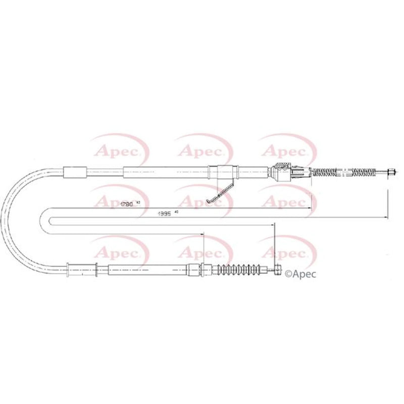 Apec Handbrake Cable Right Rear CAB1854
