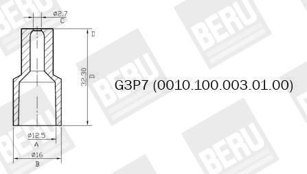 BERU Protective Cap, ignition distributor plug G3P7 325 152 0061