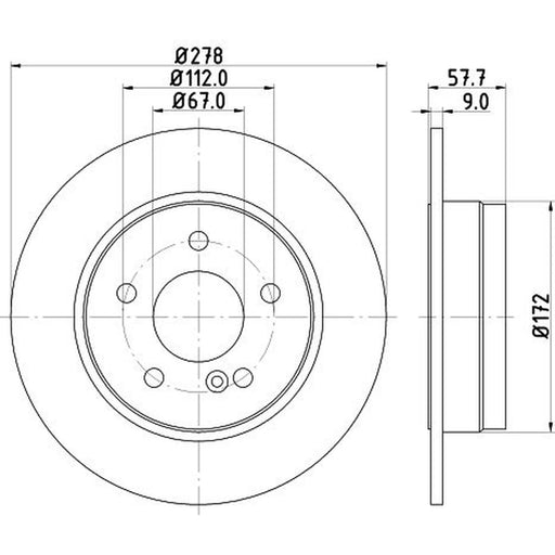 DON 2 x Solid Rear Brake Discs PCD11102
