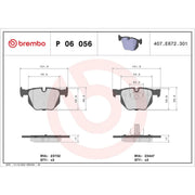 Brembo 4 x Rear Brake Pad Set P06056