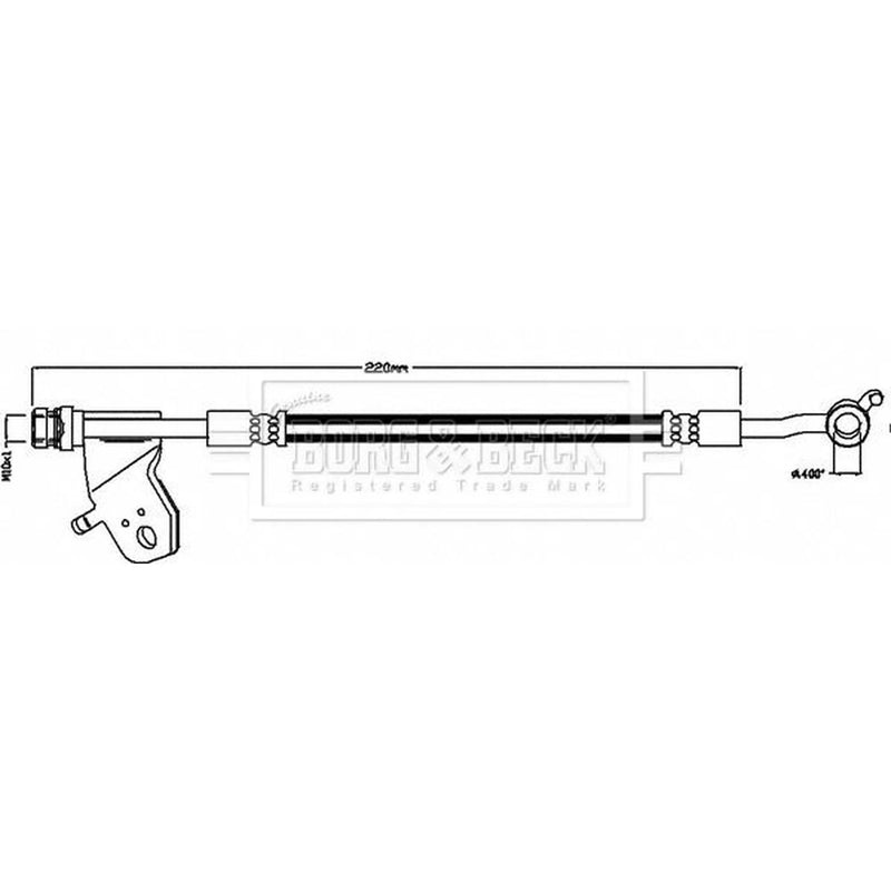 Borg & Beck Brake Hydraulic Hose Line Rear BBH8579