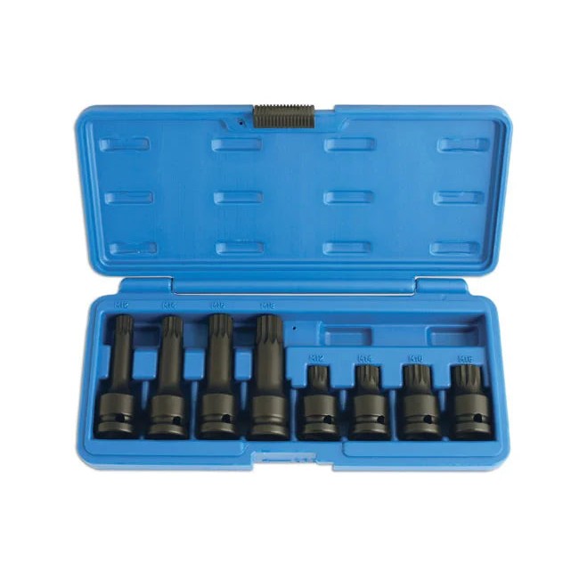 Laser Tools Impact Tamperproof Spline Socket Bit Set 1/2"D 8pc - PL