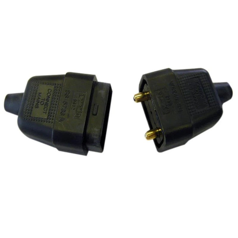 Dencon 2 Pin Rubber Connector Plug 10A Black - 9412BNB