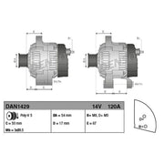 Denso Car Alternator 12V DAN1429