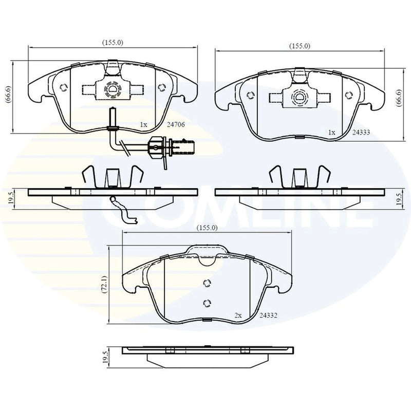 Comline 4 x Front Brake Pad Set CBP11591