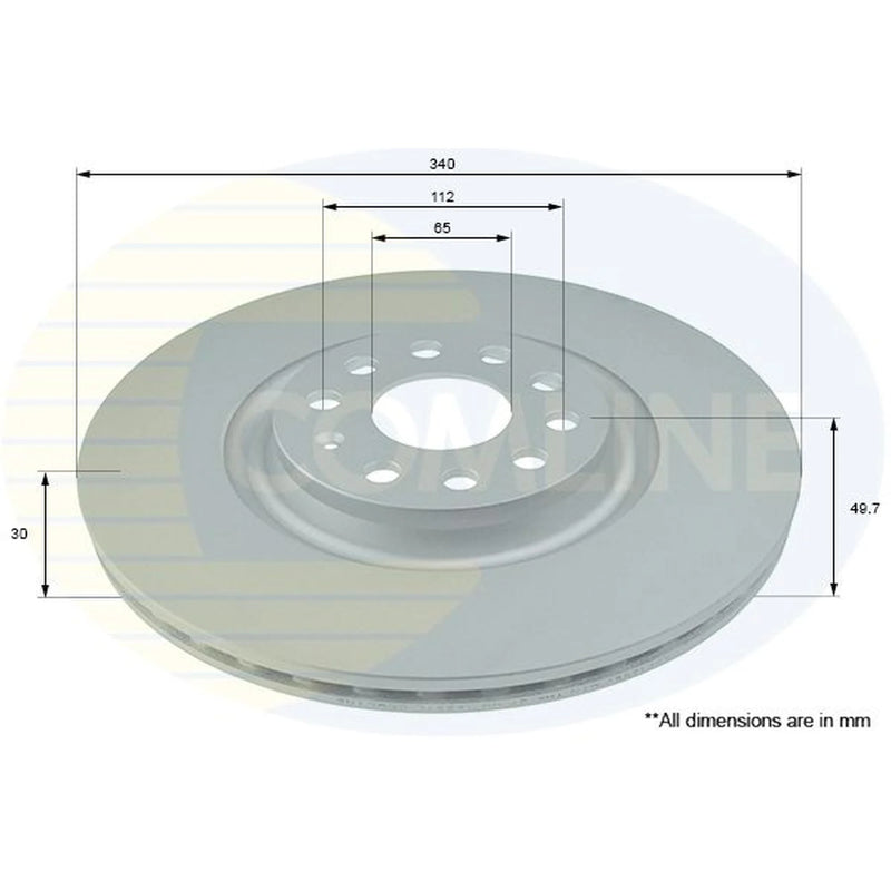 Comline 2 x Front Brake Discs ADC1498V