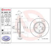 Brembo 2 x Internally Vented Front Brake Discs 09.8655.21