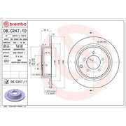 Brembo 2 x Solid Rear Brake Discs 08.C247.11