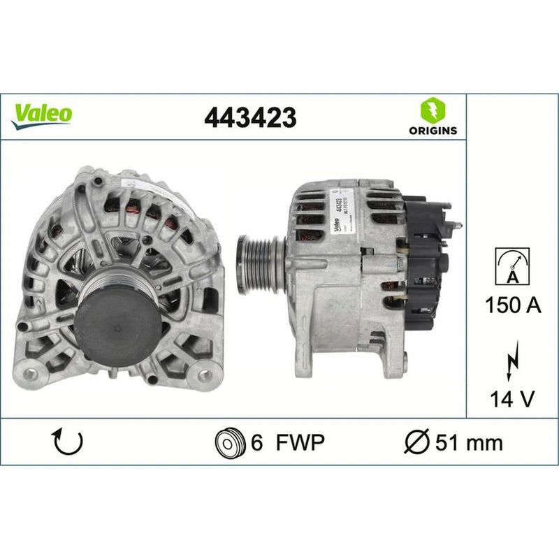 Valeo Car Alternator 12V 443423