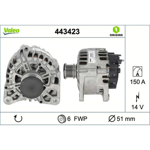 Valeo Car Alternator 12V 443423