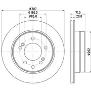 DON 2 x Internally Vented Rear Brake Discs PCD16372