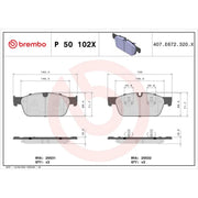 Brembo 4 x Front Brake Pad Set P50102X