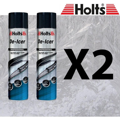 2 x Holts Car De-Icer Melts Windscreen Ice Frost Snow Aerosol Deicer 600ml Holts  - Town Parts
