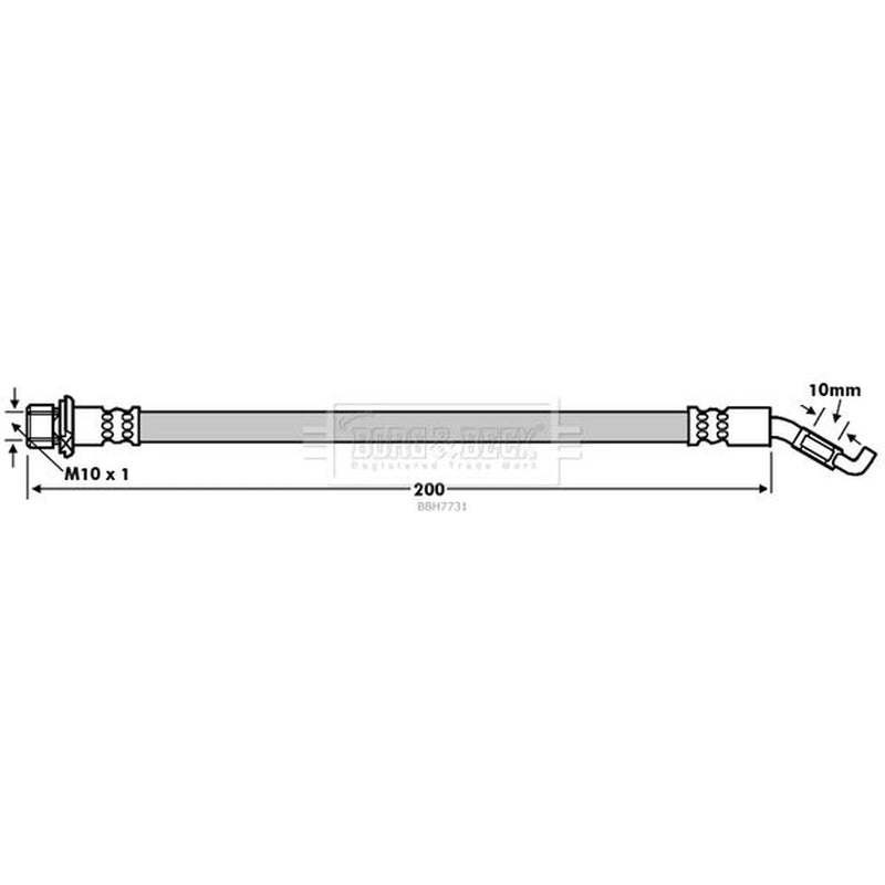 Borg & Beck Brake Hydraulic Hose Line Rear Left BBH7731