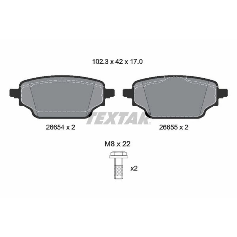Textar Rear Brake Pad Set 2665401