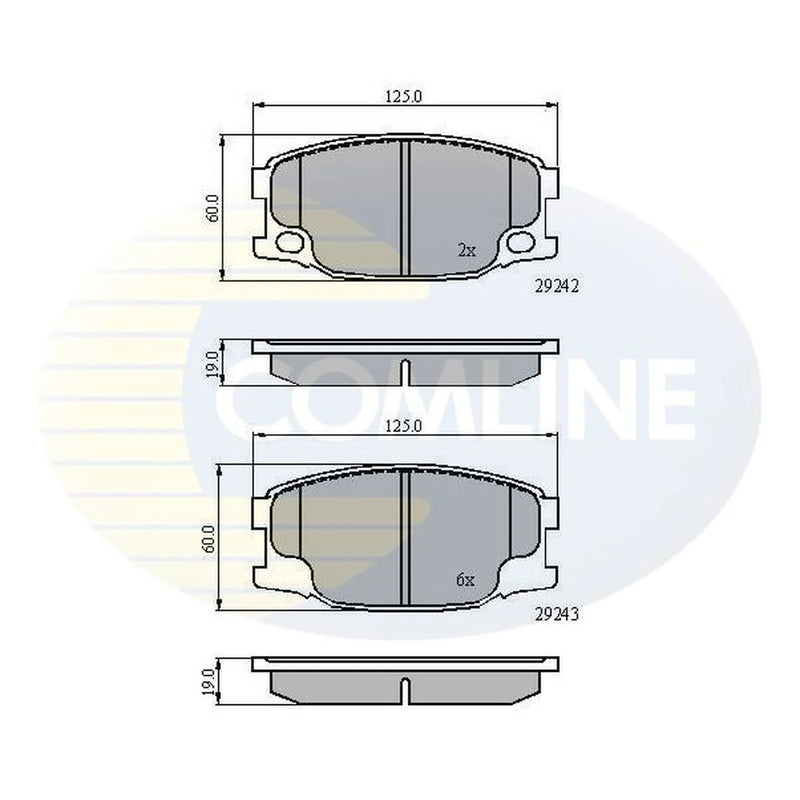 Comline 8 x Front Brake Pad Set CBP01088