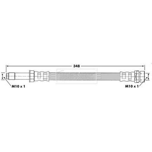 Borg & Beck Brake Hydraulic Hose Line Rear Left BBH6664
